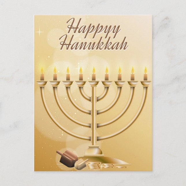 Happy Hanukkah Postkarte (Vorderseite)