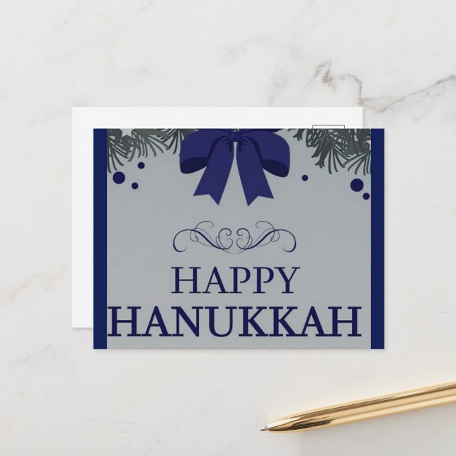Happy Hanukkah Postkarte (Celebrate the eight-day Jewish Festival of Lights!)