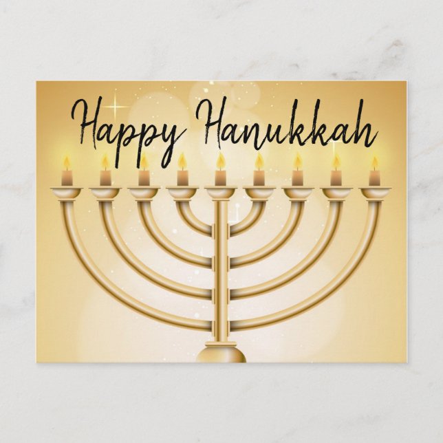 Happy Hanukkah Postkarte (Vorderseite)