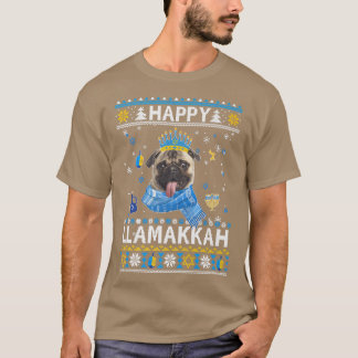 Happy Hanukkah Pug Hanukkah Ugly Sweater Christmas T-Shirt