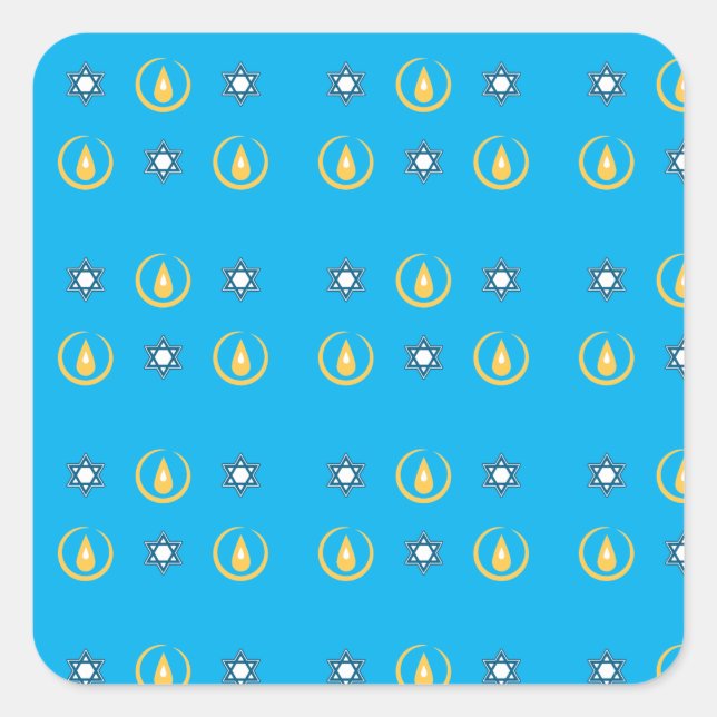 Happy Hanukkah Quadratischer Aufkleber (Vorderseite)