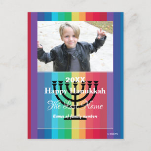 Happy Hanukkah Rainbow Foto Postcard - HAMbWG Feiertagspostkarte
