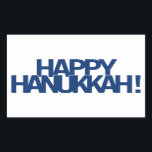 Happy Hanukkah Rechteckiger Aufkleber<br><div class="desc">Happy Hanukka! Happy Chanukah! So oder so schreibt man es, feiert fröhlich mit Familie und Freunden.</div>