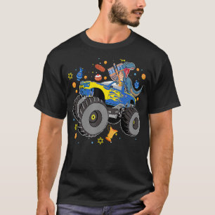 Happy Hanukkah Rex Dinosaur Monster Truck Boys Kin T-Shirt