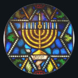 HAPPY HANUKKAH RUNDER AUFKLEBER<br><div class="desc">FOTO</div>