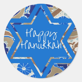 Happy Hanukkah Runder Aufkleber