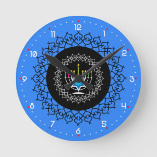 Happy Hanukkah - schönes    DesignUhr Runde Wanduhr