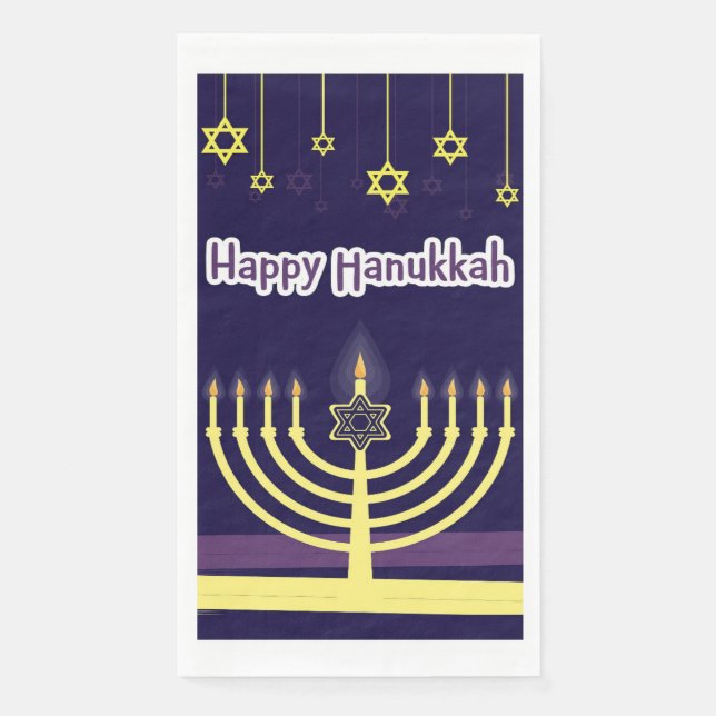 Happy Hanukkah Serviette (Vorderseite)