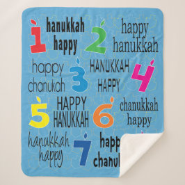 Happy Hanukkah Sherpa Dreidels Blanket/Mittel Sherpadecke