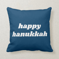 Happy Hanukkah Simple Retro Typografie Blau