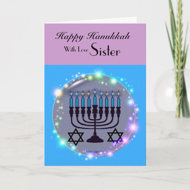 Happy Hanukkah ~ Sister Feiertagskarte (Vorderseite)