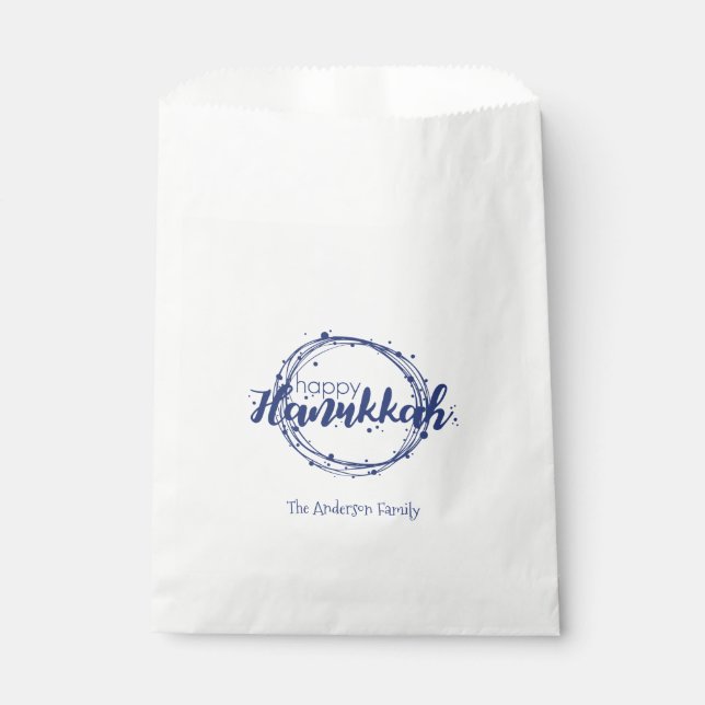 Happy Hanukkah Snow Bubbles Holiday Favor Bags Geschenktütchen (Vorderseite)