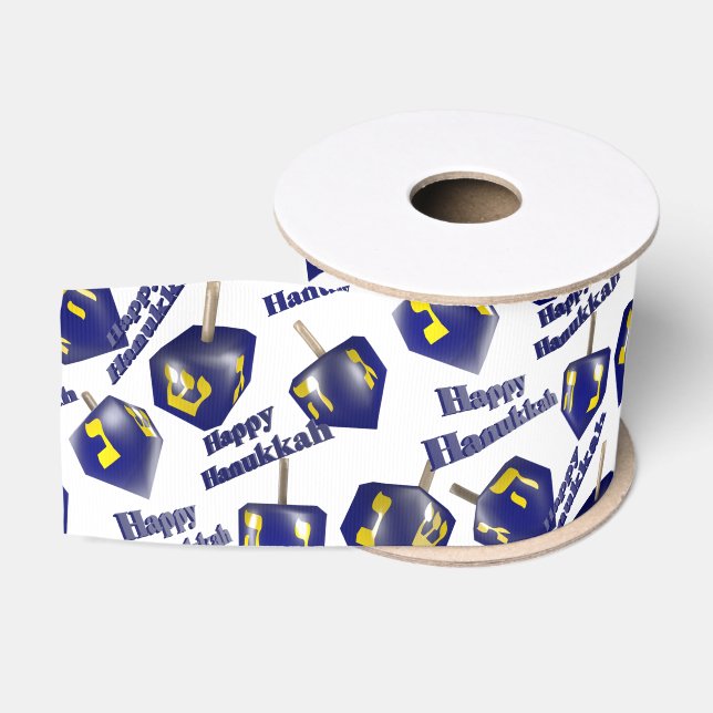 Happy Hanukkah Spinning Dreidel Ripsband (Spule)