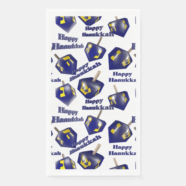 Happy Hanukkah Spinning Dreidel Serviette (Vorderseite)