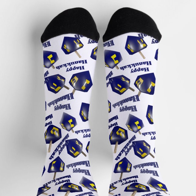 Happy Hanukkah Spinning Dreidel Socken (Oben)
