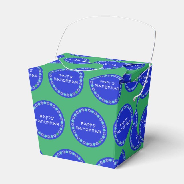 Happy Hanukkah Star Circle Geschenkschachtel (Vorderseite)