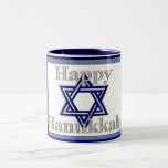 Happy Hanukkah Star der David Coffee/Tea-Tasse Zweifarbige Tasse<br><div class="desc">Füllen Sie das mit kleinen Bonbons und geben Sie als Hanukkah Geschenk... </div>