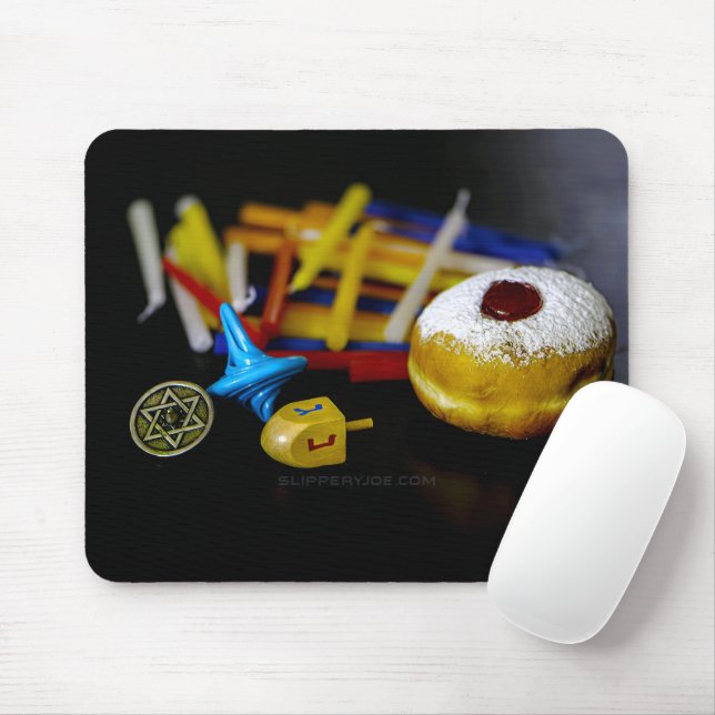 Happy Hanukkah, Star der David-Münze, menorah-Farb Mousepad (Mit Mouse)