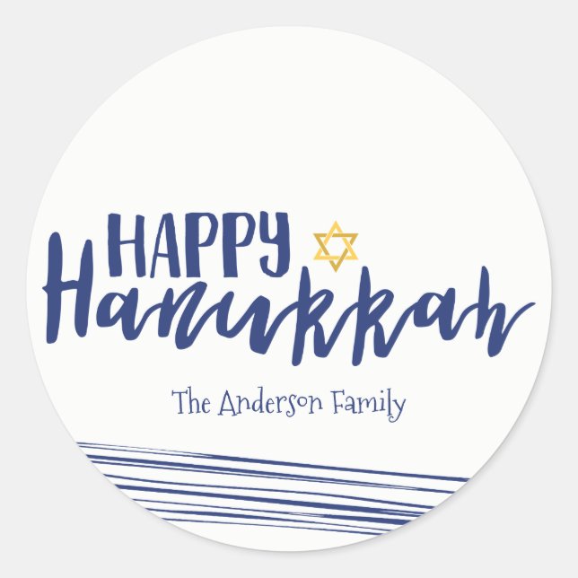Happy Hanukkah Star des David Sticker Geschenktage (Vorderseite)
