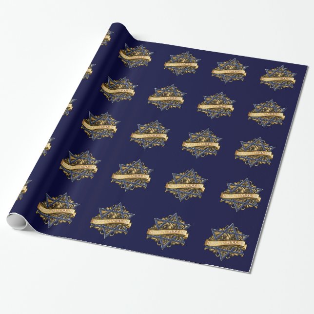 Happy Hanukkah Star von David Geschenkpapier (Ungerollt)
