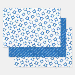 Happy Hanukkah Star von David Holiday Faith Geschenkpapier Set