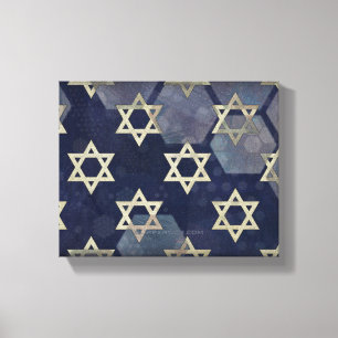 Happy Hanukkah Star von David menorah Dreidel Slip Leinwanddruck