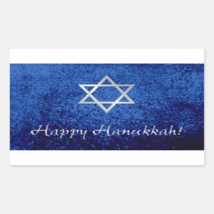 Happy Hanukkah Star von David Rechteckiger Aufkleber