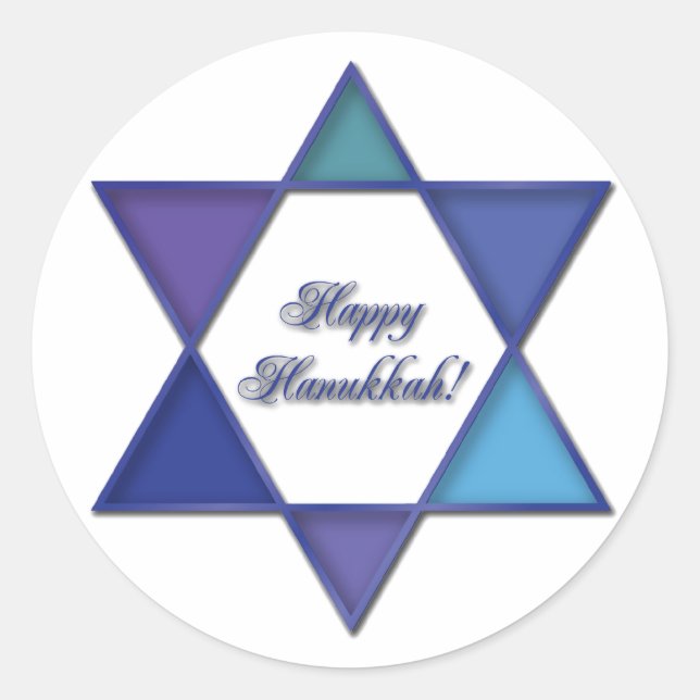 Happy Hanukkah Star von David Sticker (Vorderseite)