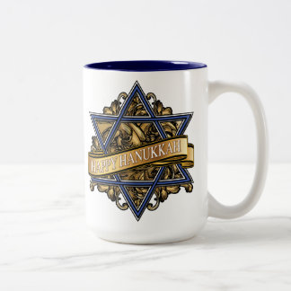 Happy Hanukkah Star von David Zweifarbige Tasse