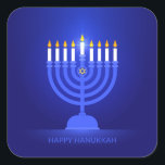 Happy Hanukkah Stickers<br><div class="desc">Happy Hanukkah mit Menorah und Kerzen Aufkleber</div>