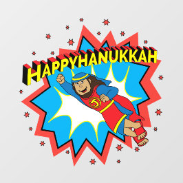 Happy Hanukkah Super Judah Window Clying Fensteraufkleber