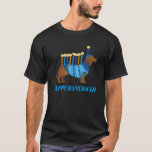 Happy Hanukkah Sweater Chanukah Jewish Weiner Dog T-Shirt<br><div class="desc">Happy Hanukkah Sweater Chanukah Juden Weiner Dog Menorah.</div>