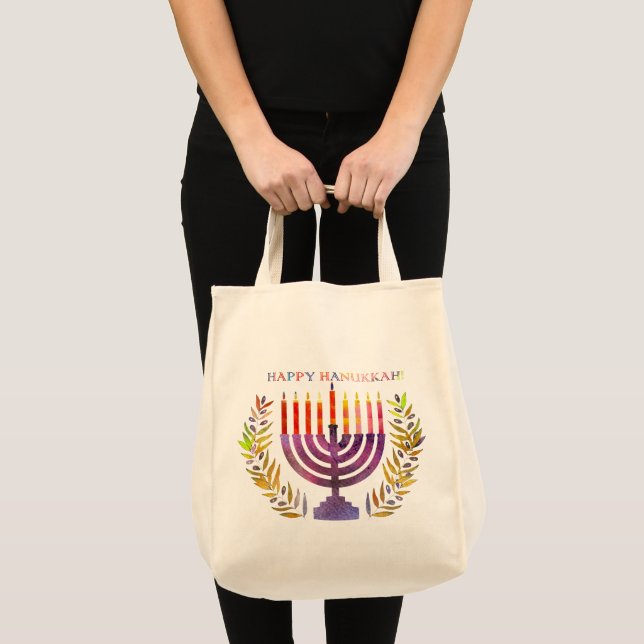 Happy Hanukkah Tote Bag Tragetasche (Vorderseite (Produkt))