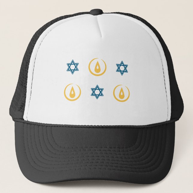 Happy Hanukkah Truckerkappe (Vorderseite)