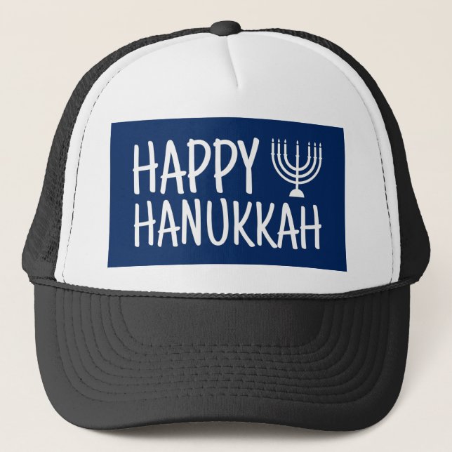 Happy Hanukkah Truckerkappe (Vorderseite)