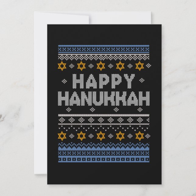 Happy Hanukkah Ugly Shirt Jüdisches Festival Gesch Einladung (Vorderseite)