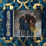 Happy Hanukkah und Ihr Foto Menorah Folien Feiertagskarte<br><div class="desc">Happy Hanukkah und Ihr Foto Menorah</div>