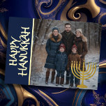 Happy Hanukkah und Ihr Foto Menorah Folien Feiertagskarte<br><div class="desc">Happy Hanukkah und Ihr Foto Menorah</div>