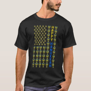 Happy HANUKKAH USA Fahne mit Menorahs jüdischem Ho T-Shirt