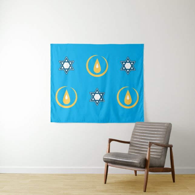 Happy Hanukkah Wandteppich (Beispiel (Horizontal))