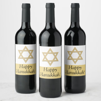 Happy Hanukkah Weinkleber Weinetikett
