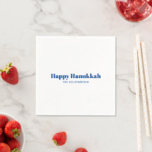 Happy Hanukkah Weiß-Blau-minimalistisch personalis