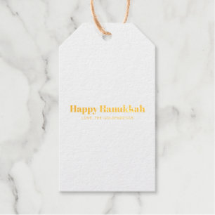 Happy Hanukkah weiß und blau minimalistische Sitte Geschenkanhänger