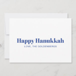 Happy Hanukkah weißer, minimalistischer, benutzerd Feiertagskarte