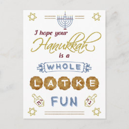 Happy Hanukkah Whole Latke Fun Funny Postkarte