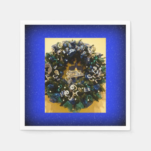 Happy Hanukkah Wreath Juwish Holiday Serviette