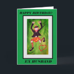 Happy happy Birthday ex husband card Feiertagskarte<br><div class="desc">Greetings card for ex husband's birthday featuring a very happy Highland tanzen.</div>