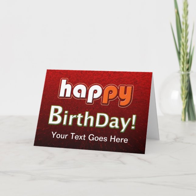 Happy Happy Birthday individuell anpassbar Karte (Vorderseite)