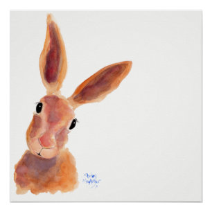 Happy Hare ' Jim Jam' by Shirley MacArthur Poster