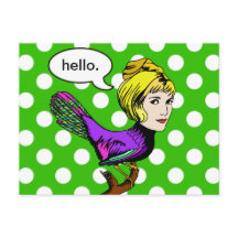Happy Harpy Anthropomorphic Bird Girl Postcard